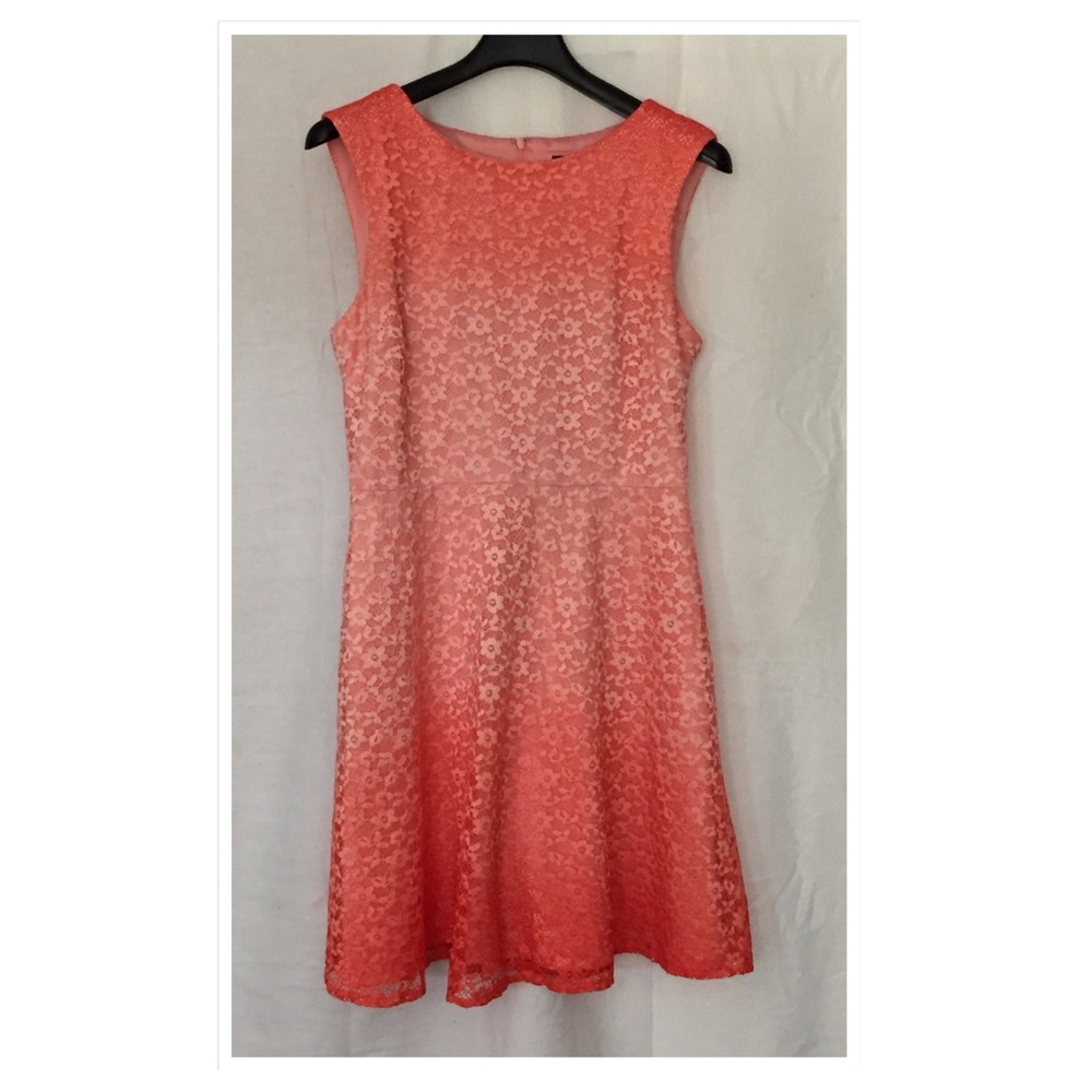 Gradiated coral lace dress